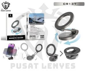 CR137 - Car Phone Holder LENYES CR-137 Car Mount Magnetic Phone Holder Foldable Magsafe 360° Rotate Holder Mobil Untuk HP