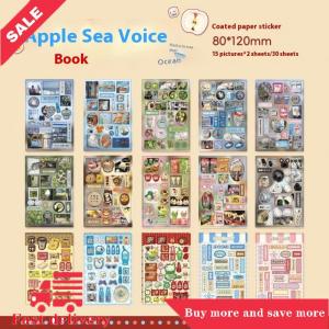 [COD]Flash Delivery 30Sheets Kawaii Japanese Showa Style Cuisine Dessert Glitter Film Sticker Book DIY Handmade Scrapbook Aesthetic Stationery