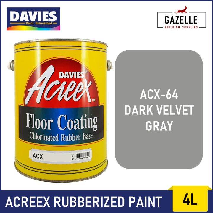 Davies Acreex Rubberized Floor Paint Dark Velvet Gray - 4L | Lazada PH