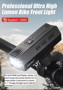 Gaciron Bicycle Front LightRaptor 1800/3000 Lumens with Wireless Remote Control Bike HeadlightAuminium Anti-Glare Bike Front Light