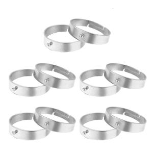 10pcs Stainless Steel Rings Base Open Adjustable Finger Rings DIY Making Blanks for Crafters Handmade Gift