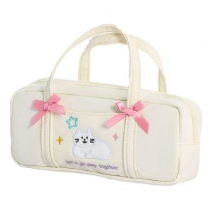 COOLSOOL with Handle Pen Bag Cute Cat Large Capacity Pencil Case  Stationery Bag School Supplies
