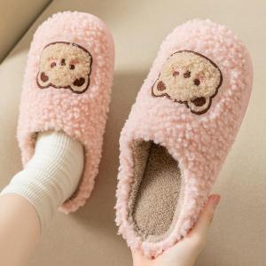 Free Shipping Fluffy Slippers For Women Autumn And Winter Non-Slip Indoor Home Use Fleece-Lined Postpartum Slippers Summer Cotton Slippers Winter Slippers