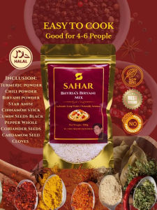 Sahar Bhyrias Biryani Mix + 500g Premium Basmati Rice All Spices Halal for 4-6 Persons - Easy to Cook