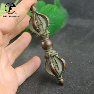 Metal Copper Vajra Pestle Ornaments Buddha Instrument Figurines Vintage Buddhism Home Decor Desk Decorations Feng Shui Crafts