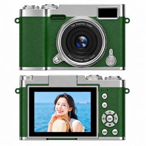 PYA94 1080P CCD Digital Camera 2.4-inch Screen 16X Zoom Retro Camera Portable Autofocus Flip Screen Camera Student