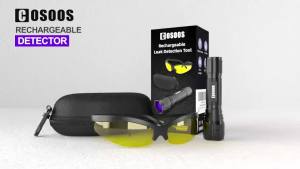 COSOOS Air Conditioner Leak Detector Kit Rechargeable UV Detection Tool with Glasses Portable Bag for Automotive Auto Oil AC UV Dye