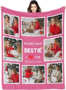 Customized Blankets with Photos Personalized Picture Blanket for Couple Custom Throw Blanket Couple Valentines Day Anniversary Birthday Gifts for Boyfriend Girlfriend Husband Wife