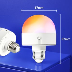 RGB Light Bulb USB Rechargeable With Remote Emergency Bulb Creative 5W Removable Base Dimming Stage Lamp Bulb Bar