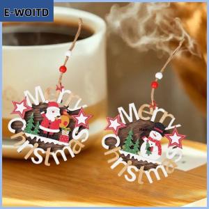 【E-WOITD】 สุขสันต์วันคริสต์มาสซานตาคลอสจี้ไม้ผนัง xmastree เครื่องประดับแขวนตกแต่งสำหรับบ้านของขวัญปีใหม่ของตกแต่งคริสต์มาส