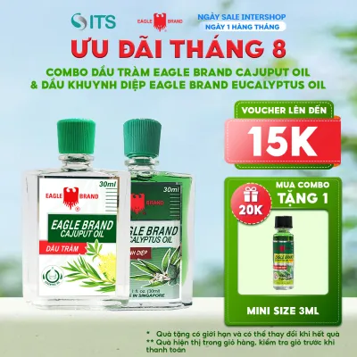 Combo Tinh Dầu Tràm 2 Nắp Eagle Brand Cajuput Oil 30ml & Tinh Dầu Khuynh Diệp Eagle Brand Eucaplytus Oil 30ml EB0027