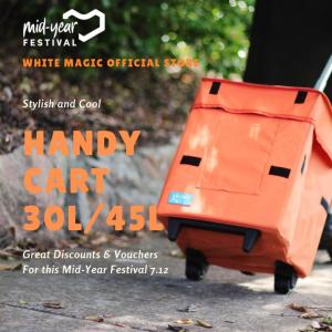 White Magic Handy Cart (30L/45L) - Waterproof | Foldable | Light-Weight | Multi-functional | Shopping Trolley Bag | Option with Cool Bag | 4 Colors  | 2 Design Available