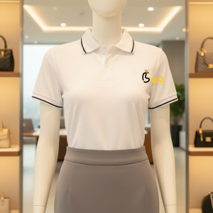 Áo POLO Nữ Bee Vải Cá Sấu Mè màu Đỏ Đô phối 1 sọc Trắng sang trọng tôn dáng cực xinh chất vải hạt mè siêu thoáng khí