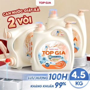 Can nước giặt xả TOPGIA 2 vòi thông minh dung tích 4.5KG tiết kiệm lưu hương bền lâu 100H