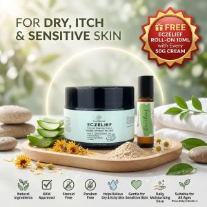 EczeLief – Natural Eczema Cream - Ekzema Psoriasis Itchy Skin - KKM APPROVED