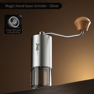Bincoo Máy xay cà phê xách tay lõi thép sáu-sao Máy xay cà phê thủ công Máy xay cà phê cho văn phòng gia đình và ngoài trời