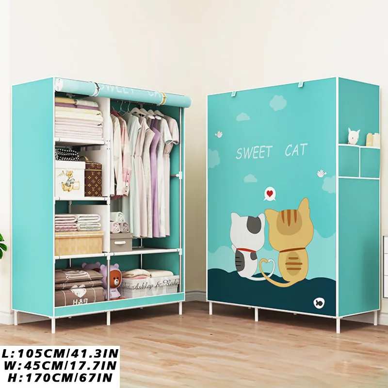 LOOGU COD Local Delivery New Fashion Zipper Wardrobe High Quality Kids  Storage Wardrobe Multifunctional Simple Clothe Storage Organizer