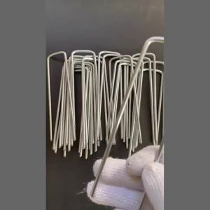 [NaJUAN] 100/10pcs Heavy-duty U-type Garden Staples Fence Tubing Stakes Sod Pins Galvanized Landscape Spike Holding Lawns Ground Nail