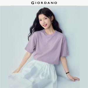 GIORDANO Women T-Shirt Pure Cotton 100% Cotton T-Shirt Casual Stylish Trendy Elegant Comfortable Fashion Classic 13326397