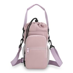MIRELINA Nylon Water Bottle Holder Bag with Strap Water-resistant Insulating Cup Sleeve Stylish Portable Carrier Bag for Women