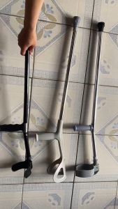 Black Forearm Crutches Ergonomic Elbow Crutches Adult Arm Crutches for Travel Height Adjustable