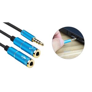 Dây Cáp Chuyển Đổi Âm Thanh Từ 2  Đầu 3.5mm Ra 1 Đầu 3.5mm Cho Máy Tính Laptop điện thoại