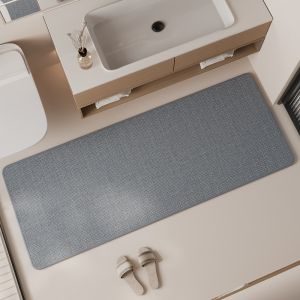 Linen Bathroom Floor Mat Wear Resistant and Dirt Resistant Long Strip Household Bathroom Sink Mat Absorbent Pad