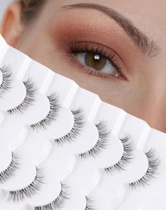 Mi giả tự nhiên mi ngắn mi tạo vẻ tự nhiên mi giả mi tơi cho mắt nhỏ 10 cặp 10mm màu xanh lam.