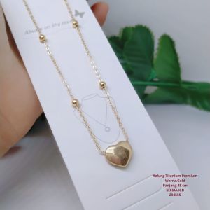 Kalung Titanium Anti Karat Anti Luntur Tidak Mudah Pudar Perhiasan Aksesoris Lapis Emas 1824 Karat G25-7C