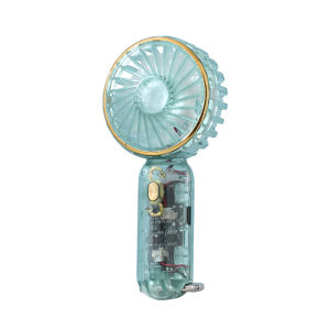 2025 25000mAh Transparent Longlife Mini Fan Rechargeable for School with Light for Kids Electric Fan