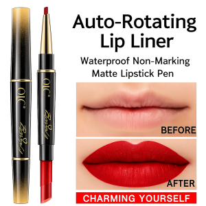 Auto-rotating Double-ended Lip Liner Waterproof Matte Long-lasting Lipstick Moisturizing Lip Glaze