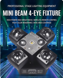 Beam 4-Eye Stage Light 90W DMX512 RGBW Laser Moving Head Effect Light with Wireless Remote