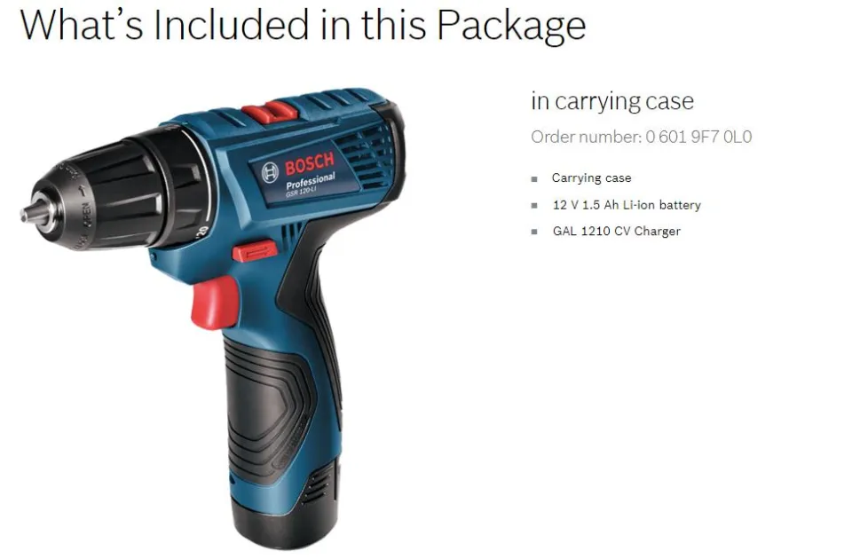 BOSCH Cordless Drill GSR 120 LI 12V Professional Cordless Drill Driver 0 601 9G8 0L0 Lazada