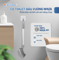 Cọ Toilet đầu vuông nhựa Megahome, Cọ chà bồn cầu chất liệu lông cước dẻo dai, dày dặn, Cán dài, đa năng. 