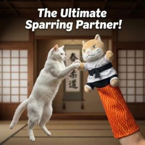 DGFDF Protective Forearm Sleeve Cat Karate Kitty Puppet Tough Padding Cartoon Cat Boxing Puppet Funny Wear Resistant Cat Hand Biting Toy Playtime