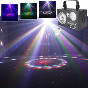 4IN1 Magic Ball Dyed LED Lights Laser 60 Patterns Projector Strobe Stage Lighting Effect RGBW LED Beam DJ Disco DMX Party Dance Lamp G26