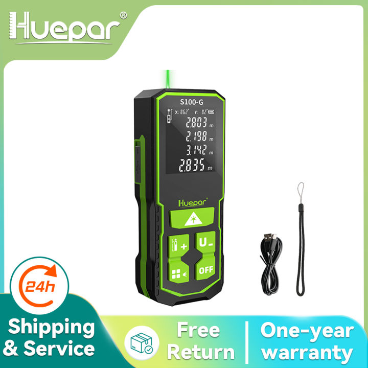 FGHG Huepar Digital Green Distance Meter 60M 100M 120M Laser Tape ...