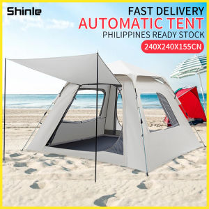 tent outdoor waterproof camping 3 to 4 person Automatic Tent Hiking Large Family Tent 2 Doors 2 Windows
