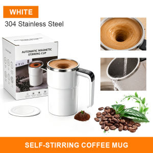 380ML Mixing Cup LED Temperature Display Coffee Cup 304 Stainless Steel Magnetic rotating stirring Milk Coffee Self Stirring Mug
