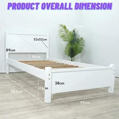 Furniture Direct ALEXANDER Solid Wood Single Size Pull Out Bed Frame katil single kayu