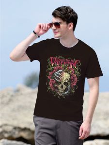 kaos hitam valentin band  rock bahan katun kombet premium adem nyaman tebal remaja dewasa big size