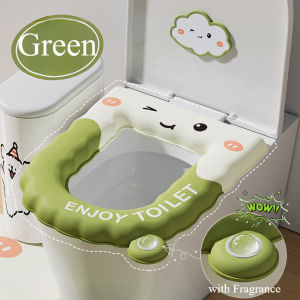 EVA Toilet Seat Cover Waterproof with Handle Toilet Seat Cushion U/V/O Type Cute Cartoon Thicker Toilet Pad