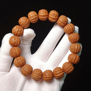 Hericium Erinaceus Wealthy String Beijing Eight-Sided Small Walnut Bracelet Phoenix Feather Hericium Pumpkin Stump Men and Women Single Circle Buddhist Beads Cultural Play