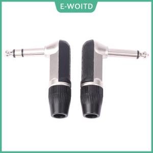 【E-WOITD】 REAN jack 6.35mm TS TRS 90 ° L-shaped Right Angle Plug Stereo Mono 2 3 Pole 6.5 1 4 Microphone Guitar Audio NYS207 208