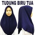 TUDUNG BIRU GELAP SEKOLAH KAIN LICIN KOSHIBO DUA LAPIS TUDUNG NAVY BLUE TUDUNG KADET POLIS TUDUNG PENGAWAS. 