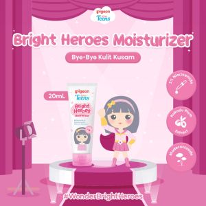 Pigeon Teens Bright Heroes Moisturizer 20ml | Skincare Remaja| Niacinamide 5% |Skin Barrier Protector | Alcohol free ringan mencerahkan