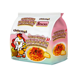 BIBIZAN 5Pcs Cheese Buldak Ramen and Original Ramen Spicy Hot Chicken Korean Noodles Korean Spicy Dry Instant Noodles