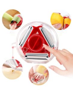 In Store 3In1 Multifunctional Kitchen Vegetable Fruit Peeler Grater Slicer+Grated Ginger Garlic 3 Blades