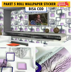PAKET 5 ROLL Wallpaper Stiker Dinding Cakra Ukuran 45Cm X 4M Wallpaper Pvc