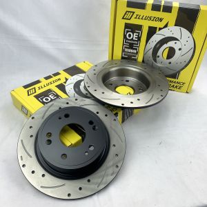 ILLUSION HONDA ACCORD G8 TAO (2008~2013) FRONT & REAR (DEPAN & BELAKANG) DISC BRAKE ROTOR SPORT SLOTTED & DRILLED
